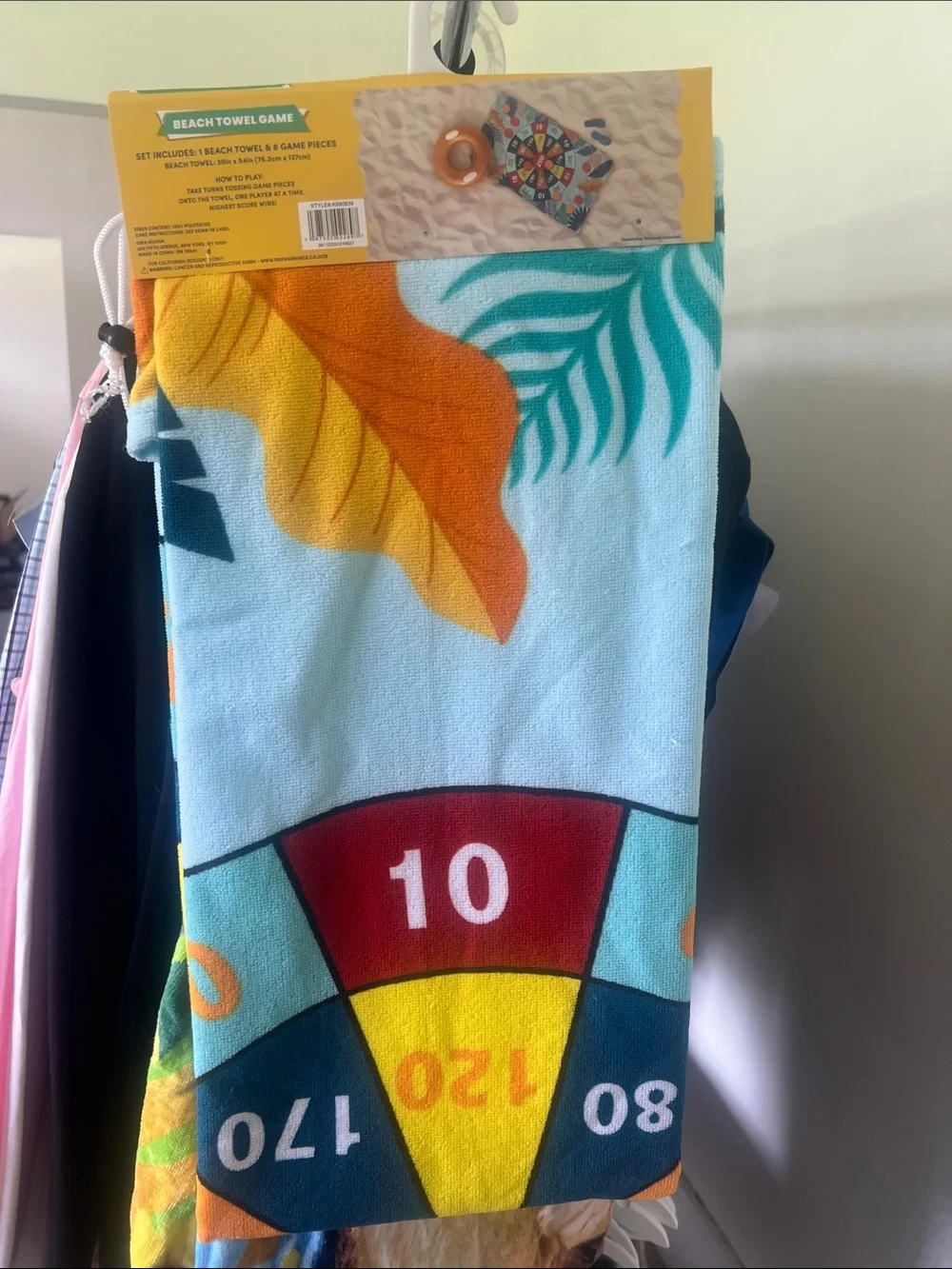 Brand New (4) Beach Towel Bundle - Peter  Rabbit, Tropical, Darts Game